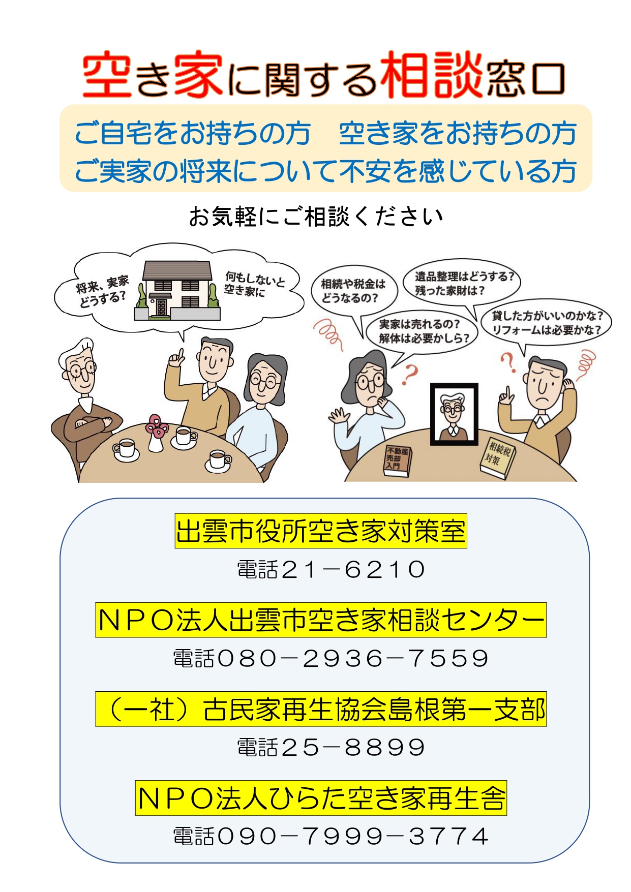 空き家等に関する相談先一覧