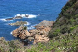 眼下に広がる赤浦海岸