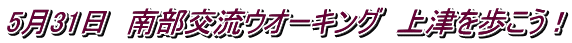 5月31日　南部交流ウオーキング　上津を歩こう！