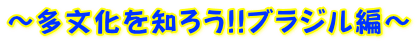 ～多文化を知ろう!!ブラジル編～