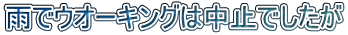 雨でウオーキングは中止でしたが 