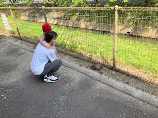 カメオ見守る子どもの写真