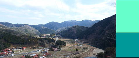 森原、殿川内地区と王院山の眺望