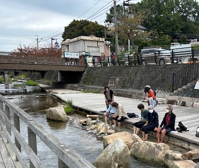 玉造温泉街で足湯