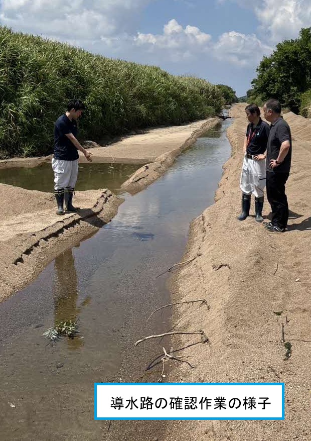 導水路の確認作業の様子